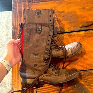 Steve Madden dark brown combat boots